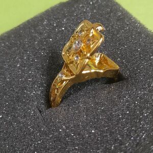 Men' Poison Ring...Size 8...Faux Diamonds...New